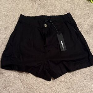 Fashion Nova Linen Black Shorts NWT